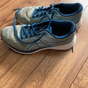 Blue and Gray Asics Running Shoes